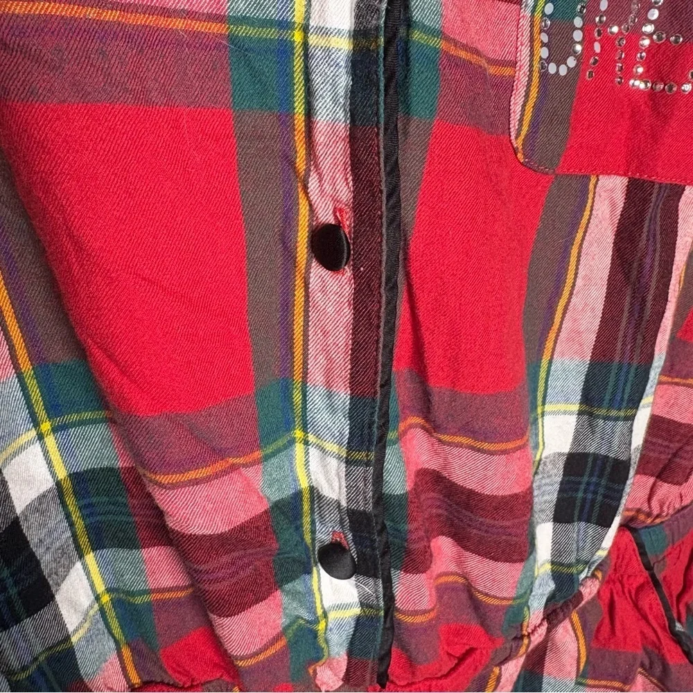 Victoria’s Secret Plaid Pajama Romper Rhinestone Dream Size M